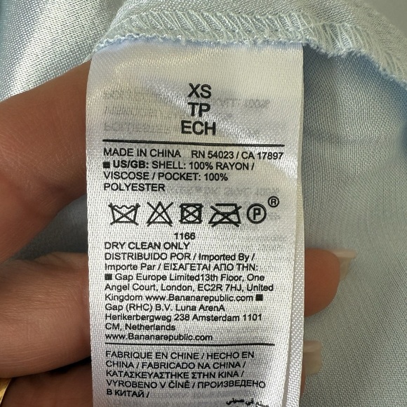 Aurelia Satin Trapeze Mini Dress XS Blue EcoVero A-Line Short Cape Sleeve NWT - Picture 5 of 12